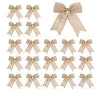 BDKMMS 20x Nœuds en Toile de Jute et Dentelle pour Cadeaux Décoration, DIY