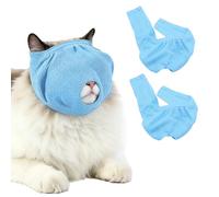 BDKMMS 2X Muselière de Toilettage pour Chat, Filet Respirant Anti-Morsure | Conception Ouverte pour Respiration, Ajustable, Réduit l'Angoisse, Lavable, Idéal pour Couper Les Griffes et Soins