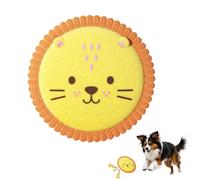 BDKMMS Disque Volant pour Chien en Peluche, Jouet Interactif Squeaky | Lion Jaune ou Éléphant Bleu, Tissu Polyester Résistant, Lavable à la Main, Léger pour Exercice et Dressage en Extérieur