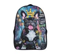 BDKSLBDIP Bulldog français Cartable Fille Primaire - Sac À Dos Scolaire Respirant Pour Enfant 40x28x16cm