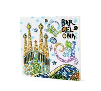 BDM Aimant Barcelone, Sagrada Familia, Parc Guell, Souvenirs de Voyage, Mosaïque Gaudí, Musée Dalí, Souvenir de Barcelone, Art moderniste, Cadeau émotionnel, Décoration