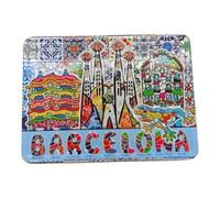 BDM Aimant Barcelone, Sagrada Familia, Parc Guell, Souvenirs de Voyage, Mosaïque Gaudí, Musée Dalí, Souvenir de Barcelone, Art moderniste, Cadeau émotionnel, Décoration