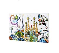 BDM Aimant Barcelone, Sagrada Familia, Parc Guell, Souvenirs de Voyage, Mosaïque Gaudí, Musée Dalí, Souvenir de Barcelone, Art moderniste, Cadeau émotionnel, Décoration