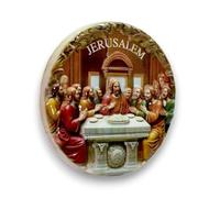 BDM - Aimant de réfrigérateur religieux 3D | Sainte Famille, Vierge Marie, Dernière Cène ou Saint Michel | Souvenir de Terre Sainte Jérusalem - Modèle 1