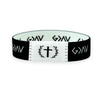 BDM Bracelet chrétien NFC réversible | Bracelet en tissu avec symbole G > et croix | Dieu est plus grand que vos hauts et bas | Recevez un verset quotidien | Cadeau original pour homme et femme
