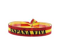 BDM Bracelet en Tissu Espagne Drapeau, Espagne Viva, réglable pour Les Hommes et Les Femmes.