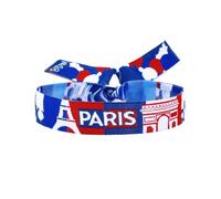 BDM Bracelet Paris | Bracelet en tissu réglable | Tour Eiffel, Arc de Triomphe et Tricolore | Bracelet réglable pour homme et femme, One size, Hypoallergénique, Pas de gemme