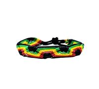 BDM - Bracelet Rasta avec fil élastique, drapeau Rasta, Hippie, Bob Marley, Jamaïque, 18-20 cm, Perles élastiques