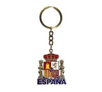 BDM Clés en métal d'origine avec l'Espagne gravé en lettres de différentes couleurs et drapeau national, pour les hommes ou les femmes.