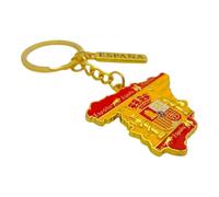 BDM Espagne Porte-clefs Silhouette Originale du Pays et Le Drapeau National pour Les Hommes et Les Femmes.