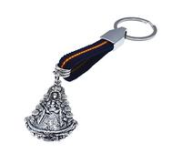 BDM Keychain Vierge de El Rocio avec Le Drapeau de Tissu Espagne, pour Les Hommes ou Les Femmes. Personnalisez Vos clés, Sac à Dos, Voiture, Sac à Main.