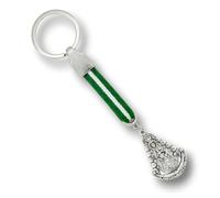 BDM Keychain Vierge de El Rocio avec Le Drapeau de Tissu Espagne, pour Les Hommes ou Les Femmes. Personnalisez Vos clés, Sac à Dos, Voiture, Sac à Main.