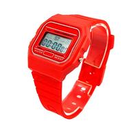 BDM - Montre Classique Casiopea Original pour Hommes, Femmes, Filles ou garçons avec Bracelet numérique avec Alarme. Un Cadeau Vintage - Rojo