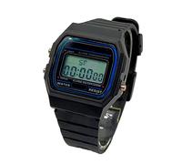 BDM - Montre Classique Casiopea Original pour Hommes, Femmes, Filles ou garçons avec Bracelet numérique avec Alarme. Un Cadeau Vintage - Negro