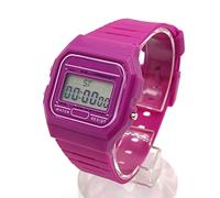 BDM - Montre Classique Casiopea Original pour Hommes, Femmes, Filles ou garçons avec Bracelet numérique avec Alarme. Un Cadeau Vintage - Morado Oscuro