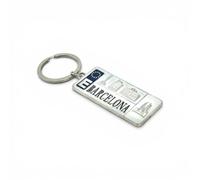 BDM Porte-clés Barcelone | Souvenir original de l'Espagne avec monuments emblématiques | Design plaque d'immatriculation européenne | Cadeau idéal pour les amoureux des voyages et de la ville de comté