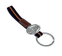 BDM Porte-clés la Vierge del Rocío avec le drapeau espagnol en tissu, vous pouvez faire un cadeau original pour homme ou femme. Ne perdez pas vos clés, Bleu / Argent, S