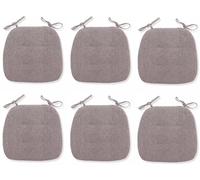 BDMFJY Galettes de Chaise en Forme de Trapèze Assise Confortable avec Attache, Coussin de Siège en Coton et Lin, Intérieure Extérieure, 41 (arrière) 35 (derrière) x 43,café,43x41cm(6 Pcs)