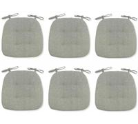 BDMFJY Galettes de Chaise en Forme de Trapèze Assise Confortable avec Attache, Coussin de Siège en Coton et Lin, Intérieure Extérieure, 41 (arrière) 35 (derrière) x 43,Vert,43x41cm(6 Pcs)