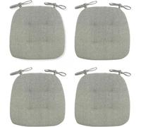 BDMFJY Galettes de Chaise en Forme de Trapèze Assise Confortable avec Attache, Coussin de Siège en Coton et Lin, Intérieure Extérieure, 41 (arrière) 35 (derrière) x 43,Vert,43x41cm(4 Pcs)