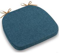 BDMFJY Galettes de Chaise en Forme de Trapèze Assise Confortable avec Attaches, Coussins Déhoussables et Lavables, Intérieure Extérieure, Trois Tailles, pour Toutes Les Saisons,Bleu,40x35cm(1 Pcs)