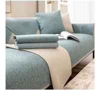 BDMFJY Housse De Canapé 3 Places avec Accoudoirs, Couverture Canape Antiderapante, Coton et Lin Housse De Coussin D'Assise Canapé d'angle, Anti-Griffes De Chat Protege Canape,Light Green,70x180cm