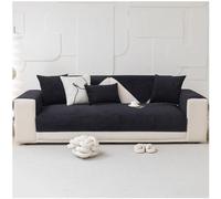 BDMFJY Housses de Canape/Couvre Canape d'angle 4/3/2/1 Places Impermeable Couverture de Canapé en Forme de L avec Accoudoirs Revetement de canape Antidérapant Protecteur,Noir,60x60cm