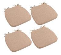 BDMFJY Lot de 4 Coussin de Chaise (4CM Épaisseur), Coussin de Chaise de Jardin, Lavable, Galette de Chaise avec Fermeture éclair, Sangles, Antidérapant,Kaki,42x40x33cm