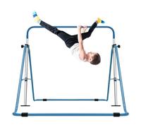 Bdneygtyr Barre de gymnastique pour enfant 89-131 cm - Charge maximale : 150 kg - Pliable - 5 hauteurs - Pour jardin et intérieur - Bleu