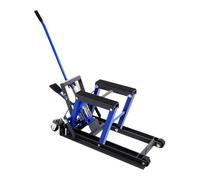 Bdneygtyr Cric élévateur hydraulique pour moto, capacité de charge de 680 kg, avec pédale et poignée amovible, élévateur à ciseaux pour entretien et réparation, verrouillage de sécurité inclus (bleu