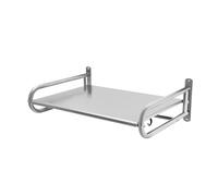 Bdneygtyr Étagère murale à une couche pour four à micro-ondes avec crochets, étagère de cuisine pour la cuisine à la maison, argent