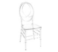 Bdneygtyr Lot de 4 chaises transparentes modernes, empilables, empilables, transparentes pour cuisine, salle à manger et salle de banquet, construction robuste