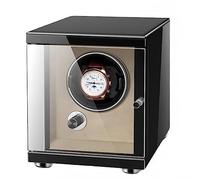 BDPRZGHGL Automatic Single Watch Winder Leather Wood Shell Piano Finish Storage Display Box with Quiet Motors Built-in LED Illuminated Watch Pillows (Color : Brown, Size : 1+0)