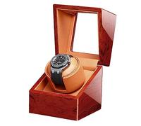 BDPRZGHGL Automatic Single Watch Winder Winding Case in Wood Shell and Leather with Multiple Rotation Modes Display Box (Color : B, Size : 1+0)