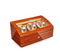 BDPRZGHGL Automatic Watch Winder Watch Display Case with Motor Flexible Watch Pillow Wood Shell Piano Finish 4 Rotation Mode Setting Fit Lady and Man Watches (Size : 2+0)