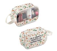 BDPWSS Trousse de maquillage girafe avec fermeture éclair « I'm A Giraffe Trapped In Human Body », Girafe piégée MB, Étanche