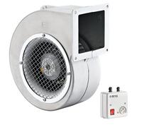 BDRAS Ventilateur radial en aluminium 90 m³h - 600 m³h 230 V - Boîtier en aluminium - Ventilateur avec grille de protection - Vitesse réglable + régulateur de vitesse (5 A) (140-60)