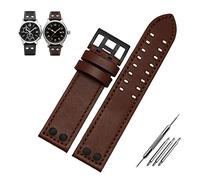 BDSHGRDH Bracelet de montre en cuir véritable, bracelet de montre, boucle à bouton(B brown black,20mm)