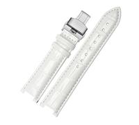 BDSHGRDH Bracelet en cuir de vachette, concave, en cuir de veau, boucle papillon, Compatible(Silver,20x12mm)