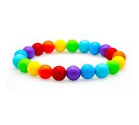 BDSHGRDH bracelets à perles, Bracelet arc-en-ciel Fierté en perles extensibles acryliques/caoutchouc for couples LGBTQ