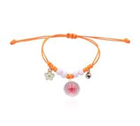 BDSHGRDH bracelets à perles, Bracelet tressé fait main, ajustable, orné de perles rondes en verre et fleurs séchées pressées(Red)
