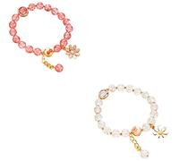 BDSHGRDH bracelets à perles, Ensemble de 5 breloques florales colorées, bijoux en cristal faits main forme marguerite