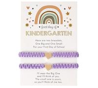 BDSHGRDH bracelets à perles, Premier jour d'école, rentrée scolaire, préscolaire, cœur assorti, souhait ajustable(Purple)