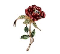 BDSHGRDH Broche， Broche de Fleur de Rose à Trois Feuilles avec Strass, Accessoires de vêtement, Bijoux de mariée de Mariage, épingles en Cristal for Femmes
