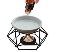BDSHGRDH Brûleur d'encens, Bougeoir à Bougie Chauffe-Plat et brûleur d'huiles essentielles | décoratif for Table(Black)