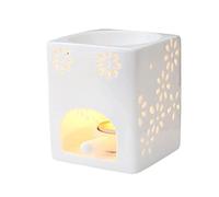 BDSHGRDH Brûleur d'encens, Chauffe-Bougies avec bougeoir Blanc, brûleur d'aromathérapie décoratif for Cadeau d'anniversaire ou de Mariage