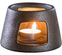 BDSHGRDH Brûleur d'encens, Diffuseur d'huiles essentielles en céramique, bougeoir Vintage Noir, Chauffe-Huile parfumé, Grande capacité for la méditation