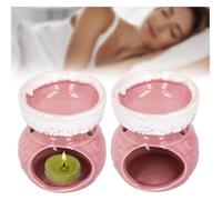 BDSHGRDH Brûleur d'encens, Lot de 2 diffuseurs d'huiles essentielles, brûleur en céramique, Lampe à Parfum, Four d'aromathérapie décoratif(Roze)