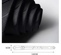 BDSHGRDH cravate noire， Cravates for hommes cravate en Polyester faite à la main d'affaires mode luxe classique cravates de marié mariage(Blue)