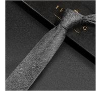 BDSHGRDH cravate noire， Cravates for hommes en Polyester faites à la main, de luxe, mode, classiques, fines, décontractées, for marié mariage(Light Gray)
